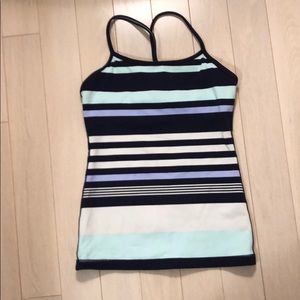 Lululemon classic blue/navy/white stripe tank top